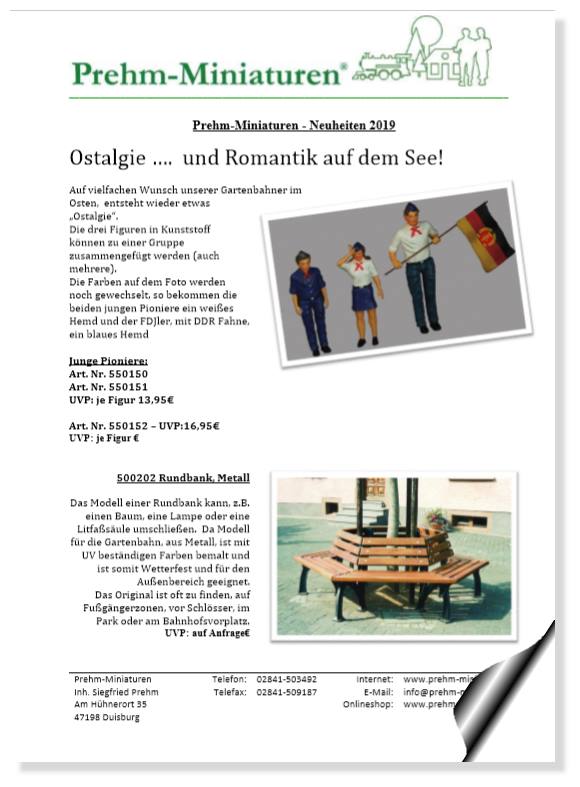 Neuheitenblatt 2019 - Prehm-Miniaturen - auf´s Bild klicken und Downloaden. 